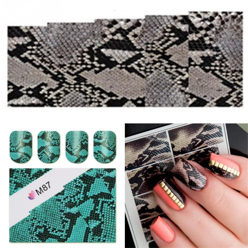 Уникальный Стикер для нейл-арта змеиная кожа Водные Наклейки ультра-тонкий