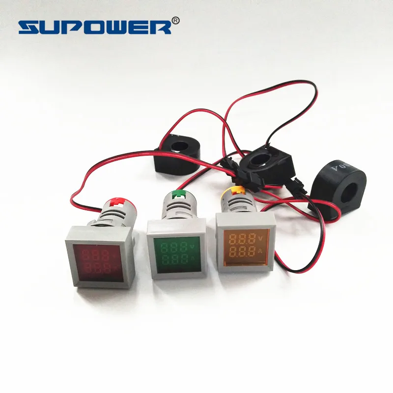 10 шт./лот 22 мм светодиодный индикатор Тип монтажа на панели квадратный цифровой