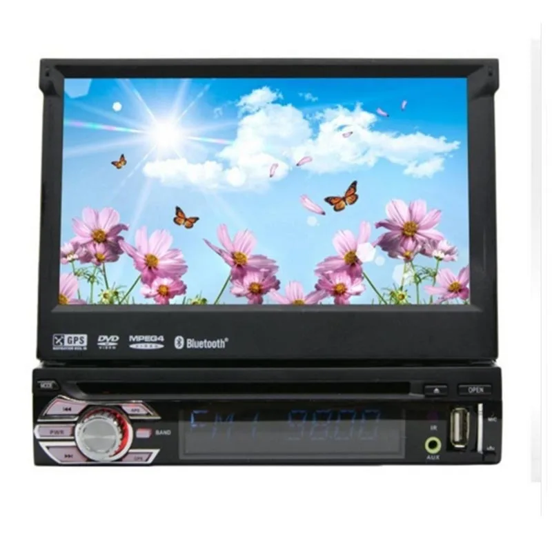 7 дюймовый 1Din автомобильный DVD плеер GPS навигация Съемная передняя панель 1din