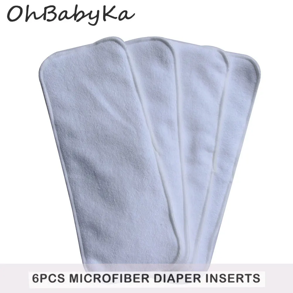 Ohbabyka/комплект из 12 предметов, Детские карманные подгузники, многоразовая полотняная Пеленка, размер, регулируемые Детские тренировочные штаны, 6 шт.+ 6 шт., детские подгузники, 3 слоя