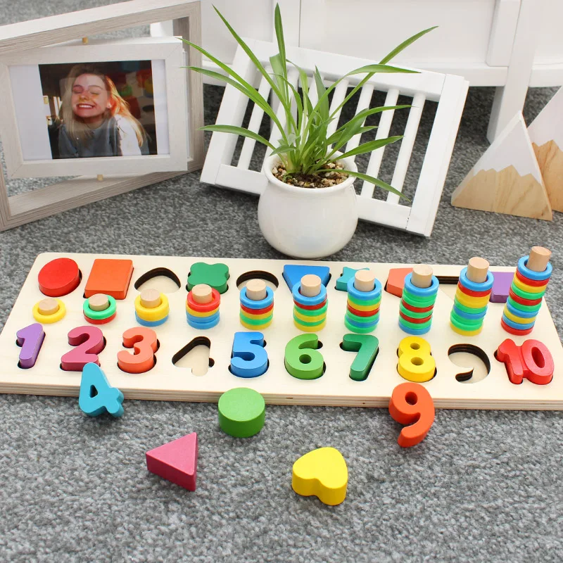 Детские Монтессори Математические Игрушки деревянные строительные блоки
