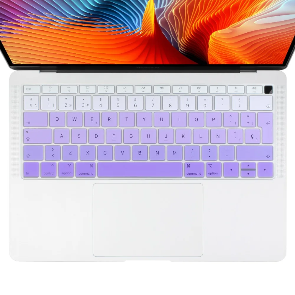 ЕС введите испанскую накладка на клавиатуру стикер для Macbook Air 13 с сенсорным ID A1932 тоньше защитная обложка для клавиатуры