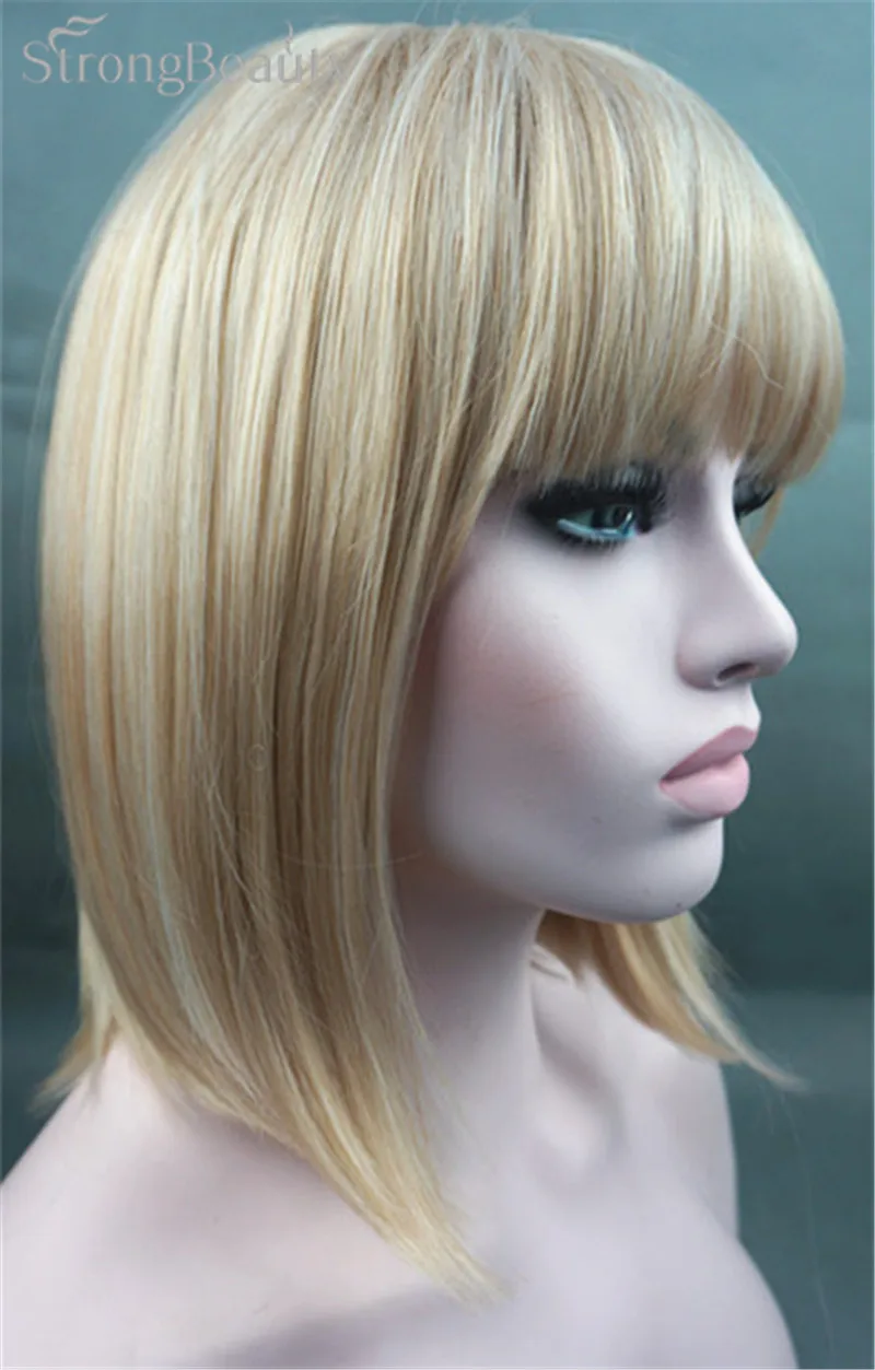 Мощная красота короткий Боб светлые волосы синтетический парик термостойкий для