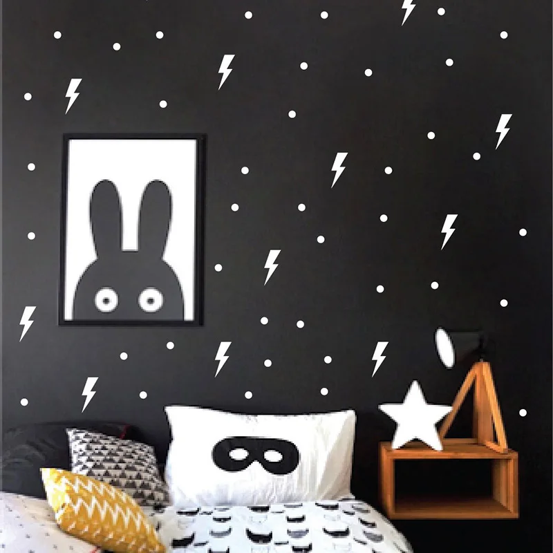 Super Lightning Decorative Stickers Wall Sticker For Kids Room Baby Boy Decal Nursery Bedroom Home Decor | Дом и сад