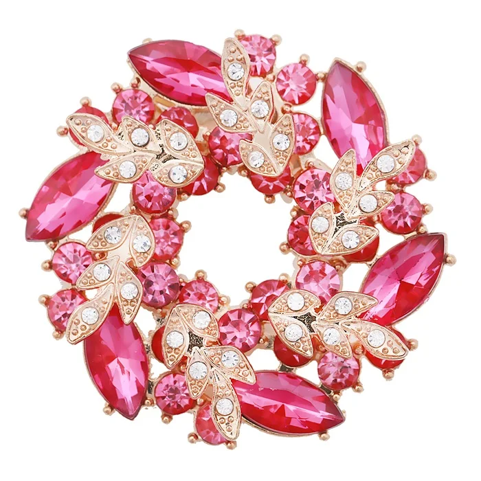 1095 pink Бренд WEIMANJINGDIAN, красивые хрустальные стразы, гирлянда, брошь в виде цветка, булавки для девушек, различных цветов - Окраска металла: 1095 pink
