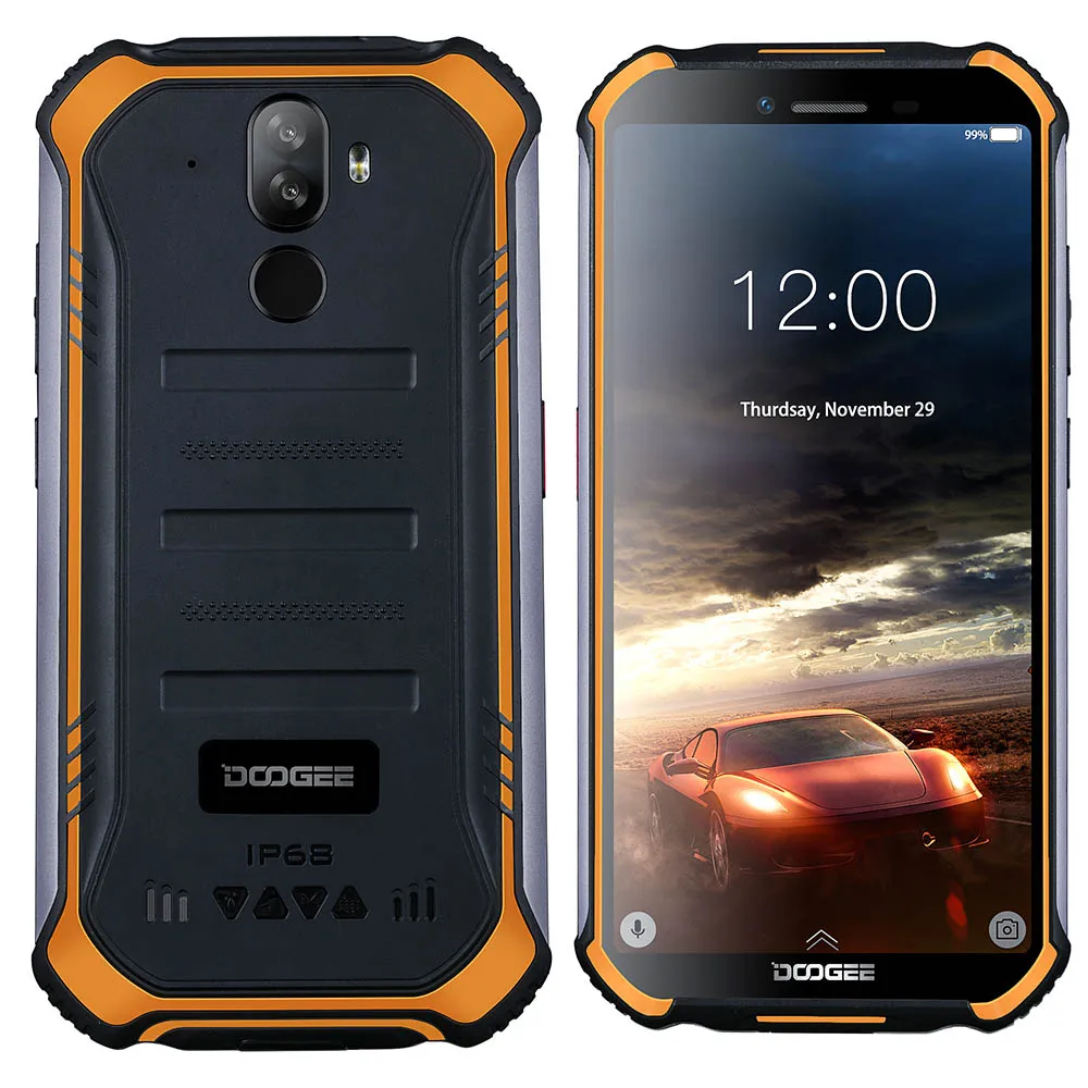 DOOGEE S40 4GNetwork прочный мобильный телефон 5,5 дюймов Дисплей 4650 мА/ч, MT6739 4 ядра, 3 Гб оперативной памяти, Оперативная память 32GB Встроенная память Android 9,0 8.0MP IP68/IP69K