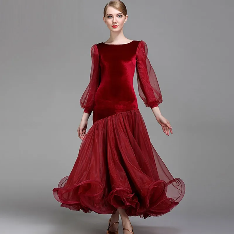 3 вида цветов красный платья для участия в конкурсах бального танца Танцы бальное