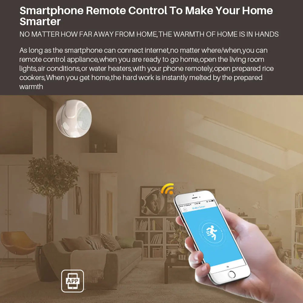 WiFi PIR Motion Sensor Smart Home Security Infrared Detector No HUB Required Tuya App Control Battery Powered Works With | Безопасность