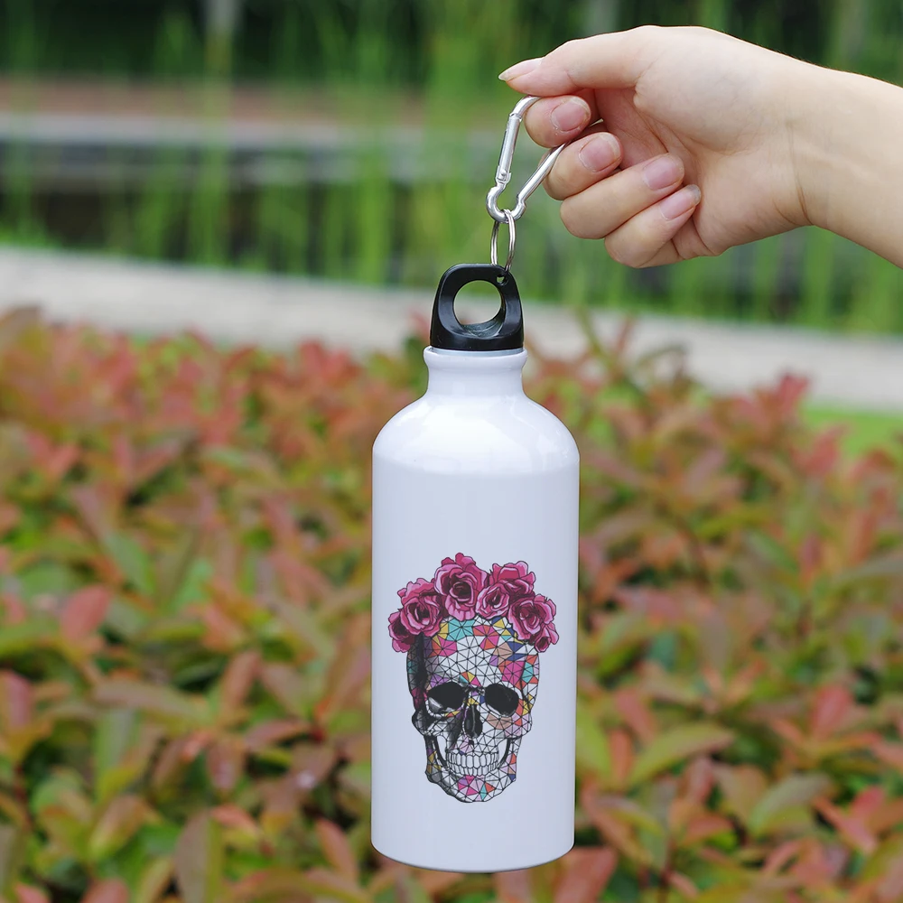 600ml Skull Bottle Aluminum Outdoor Travel Sport Water for Biking Cycling Camping Hiking Fishing Light Photo | Дом и сад