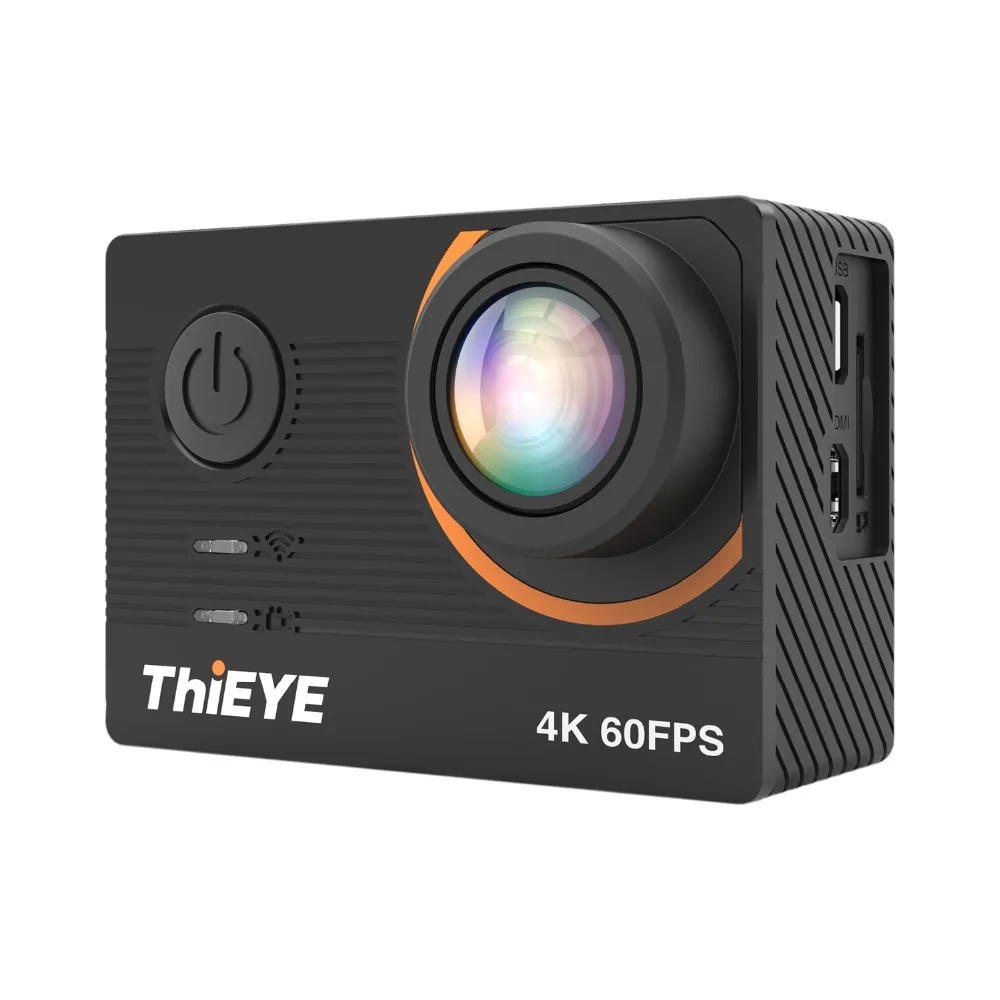 Экшн-камера theye T5 Pro Real Ultra HD 4K 60fps с сенсорным экраном, Wi-Fi, с пультом дистанционного управления, подводная спортивная камера 60 м