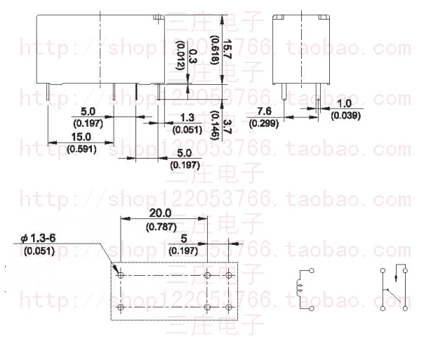 Реле HF115F 012 1H3BF (167) 115F 1A 6P 12V|relay|rel |