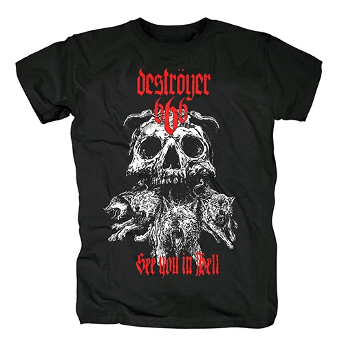 style2 Bloodhoof destroyer666 Unchain the Wolves brutal death metal thrash metal Новая Черная хлопковая Футболка Азиатский размер - Цвет: style2