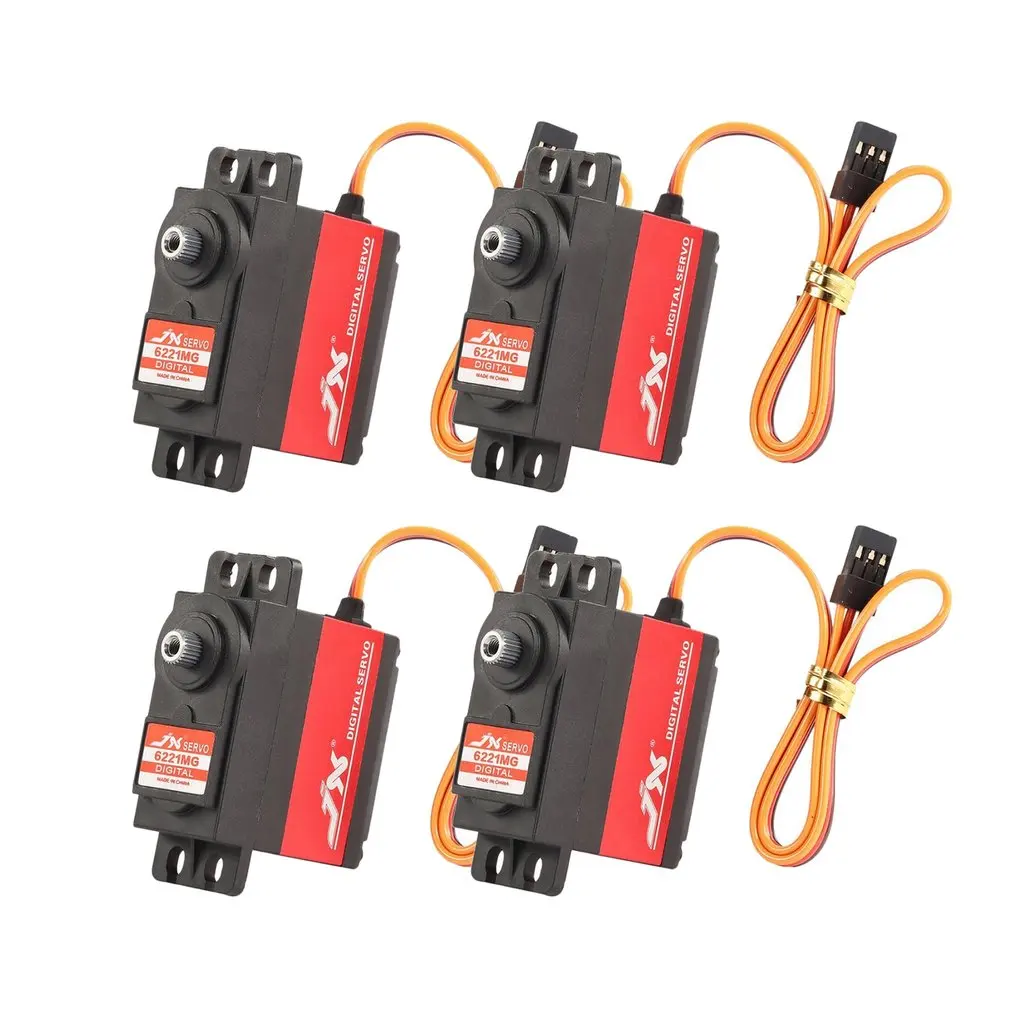 

4 PCS JX PDI-6221MG Metal Gear 4.8V-6V 0.16sec/60 Digital Servo Torque Aluminums Case for 1/10 1/8 RC Car/HHK big Airplane