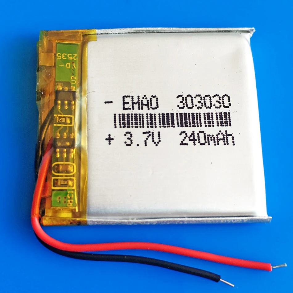 

3,7 в 240 мАч 303030 литий-полимерный литиевый аккумулятор для MP3 MP4 GPS DVD bluetooth рекордер гарнитура электронная книга камера