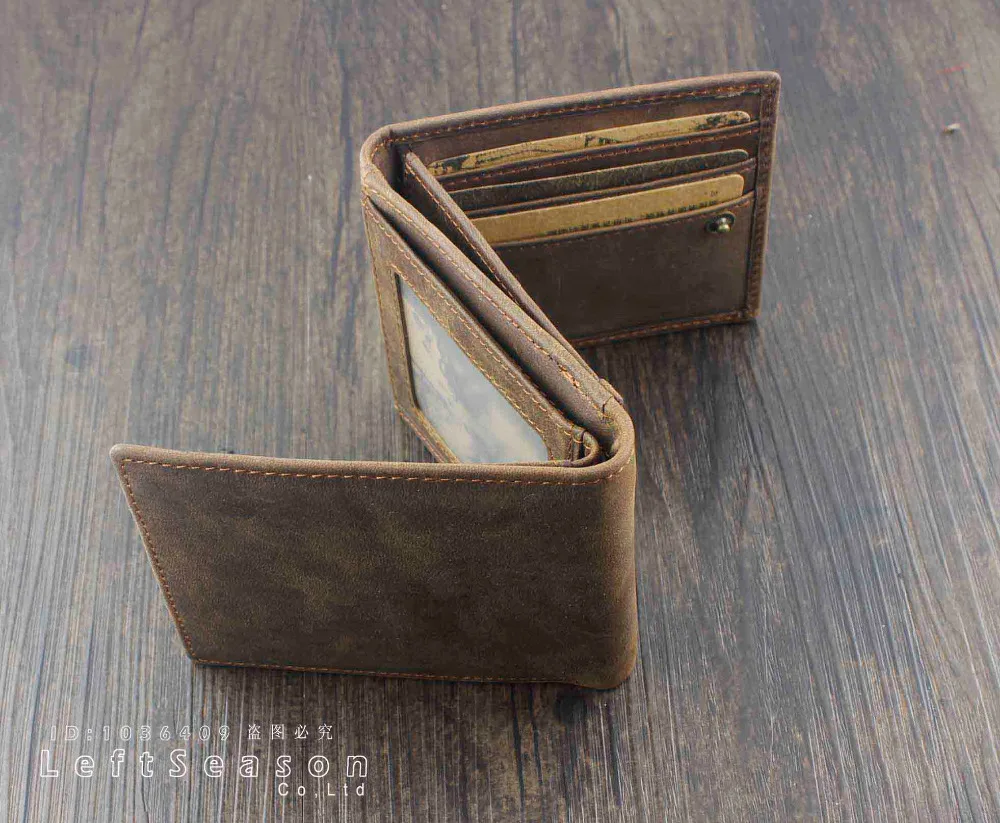 Men's Genuine Leather Trifold Wallet Purse ID Credit Card Holder Billfold Brown | Багаж и сумки