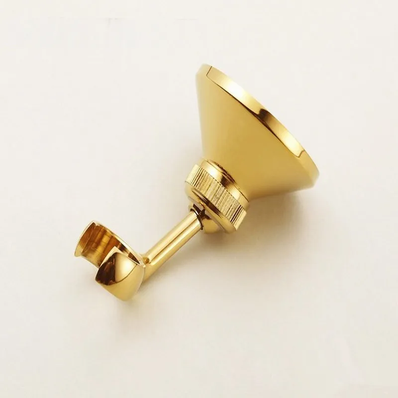 luxury gold color polished brass bathroom hand held mixer shower head holder bracket wall fixture bathroom accessory ash063 free global shipping