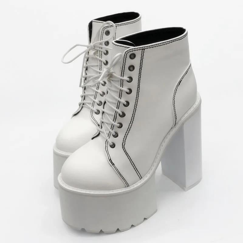 Женские ботинки сезон весна женские на Высоком толстом каблуке Модные ботильоны