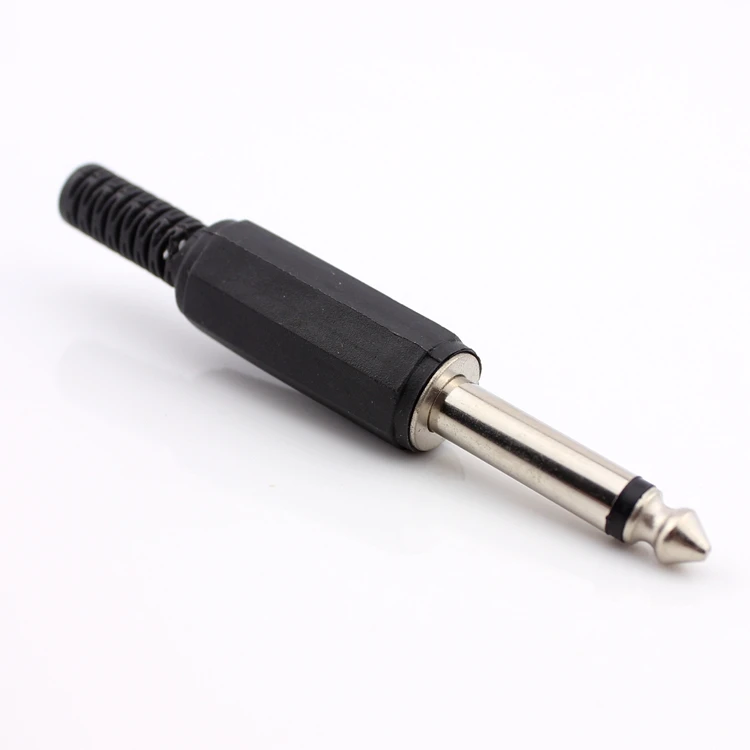 

6.35 mm 6.5mm mono plug 6.5mm plastic plugs DIY maintenance sound console Guitar audio plug weld line 10pcs/lot