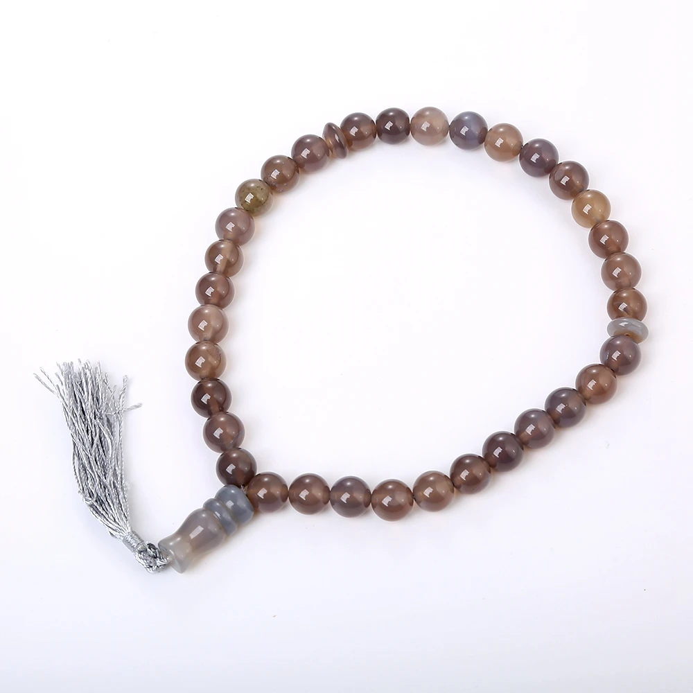 Yumten Onyx драгоценный камень мусульманские четки ислам Tespih Tibetaanse натуральный камень серый Агат Бусины Ювелирные украшения кисточкой аксессуары