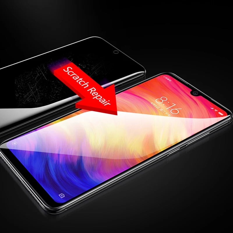 2 шт Hydrophilic fiilm для xiaomi redmi note 7 Защитная мягкая силиконовая оригинальная изогнутая ремонтная пленка для redmi note 7