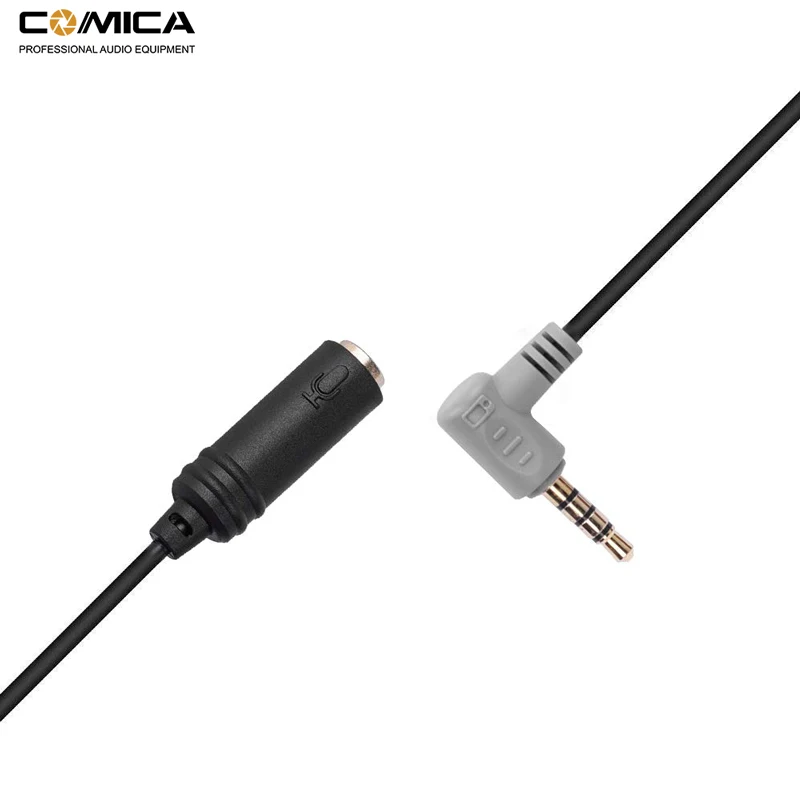 Кабель адаптер Comica для смартфонов iPhone Samsung HTC TRS(Female) TRRS(Male)