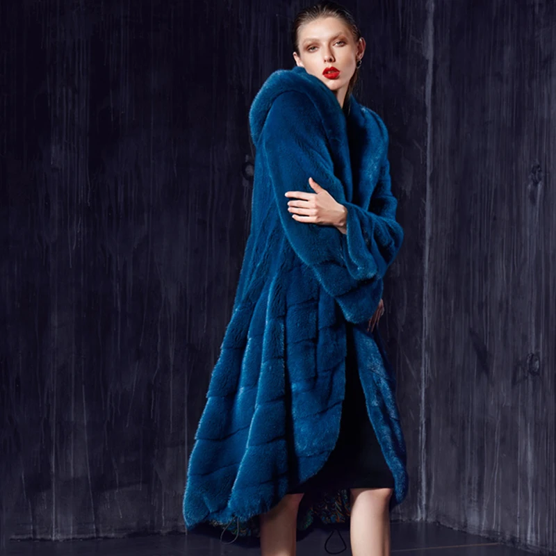 Пуховик LVCHI женский зимний из натурального меха норки благородное пальто в