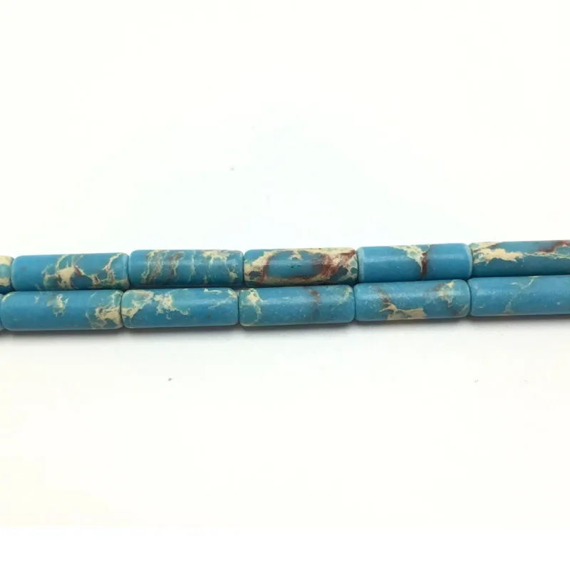 Light blue 4x13 мм многоцветные цилиндрические бусины из Императорского Камня Натуральный морской камень из осадочной породы используется для изготовления ювелирных браслетов своими руками - Цвет: Light blue