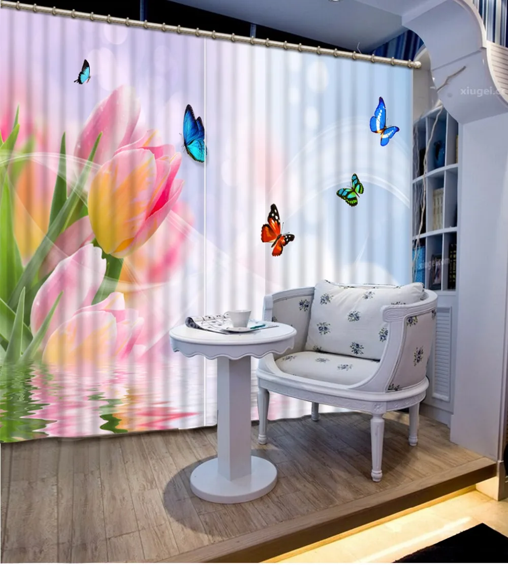 Занавески Cortinas под заказ классический домашний декор 3D цвет бабочка кровать