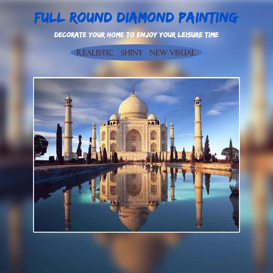 Полный 5D Diy Daimond картина Тадж-Махал пейзаж 3D Алмазная живопись круглые стразы полный Диамант картина вышивка