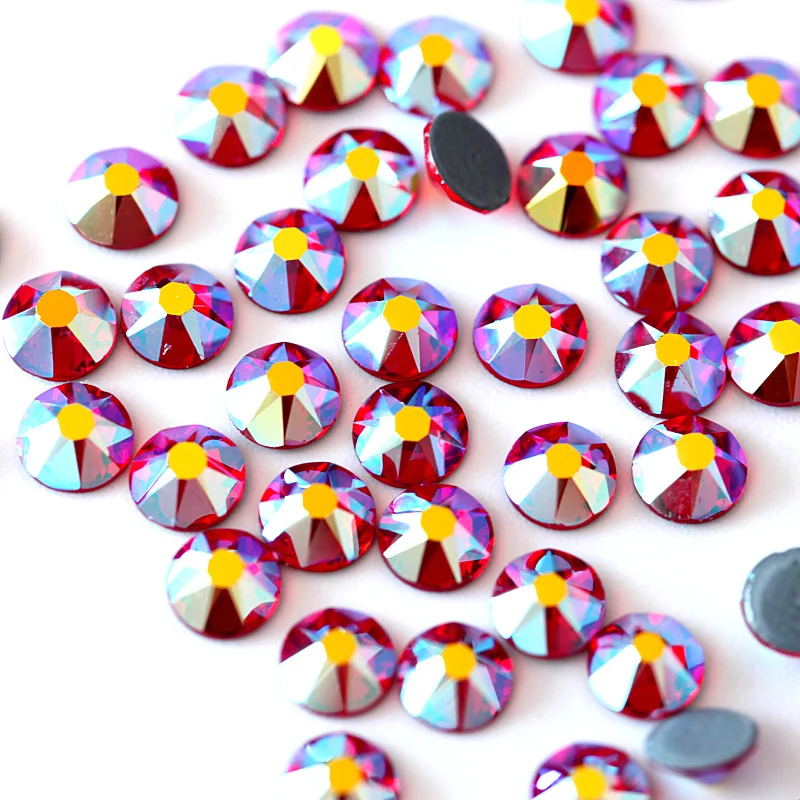 Высококачественные 16 граней цветные прозрачные стразы для горячей фиксации с