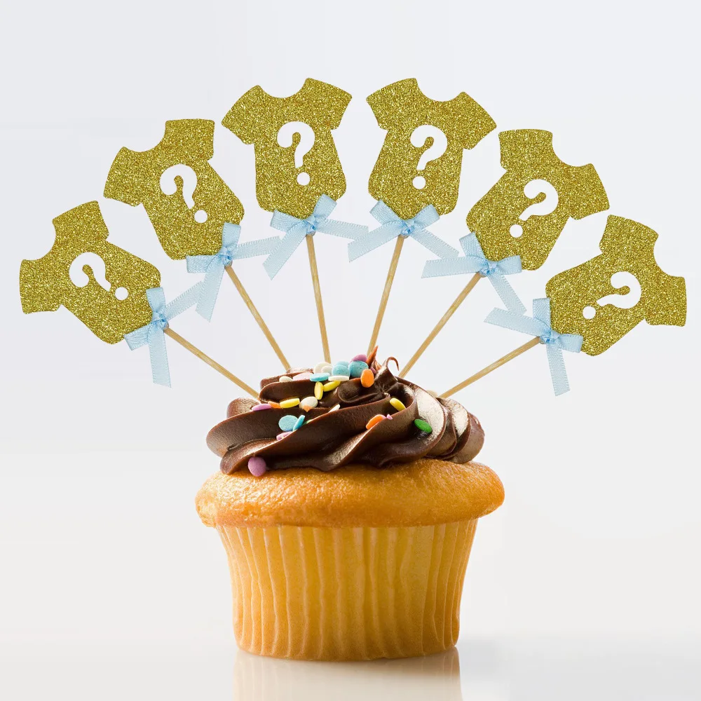 6 шт./лот пол Reveal Cupcake Topper he or she Pick принадлежности для тематической вечеринки