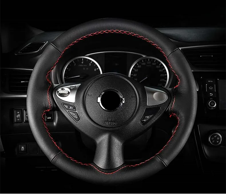 Для Nissan Sentra 2013- крышка рулевого колеса Модификация Специальный первый слой кожа ручная швейная ручка рулевого колеса