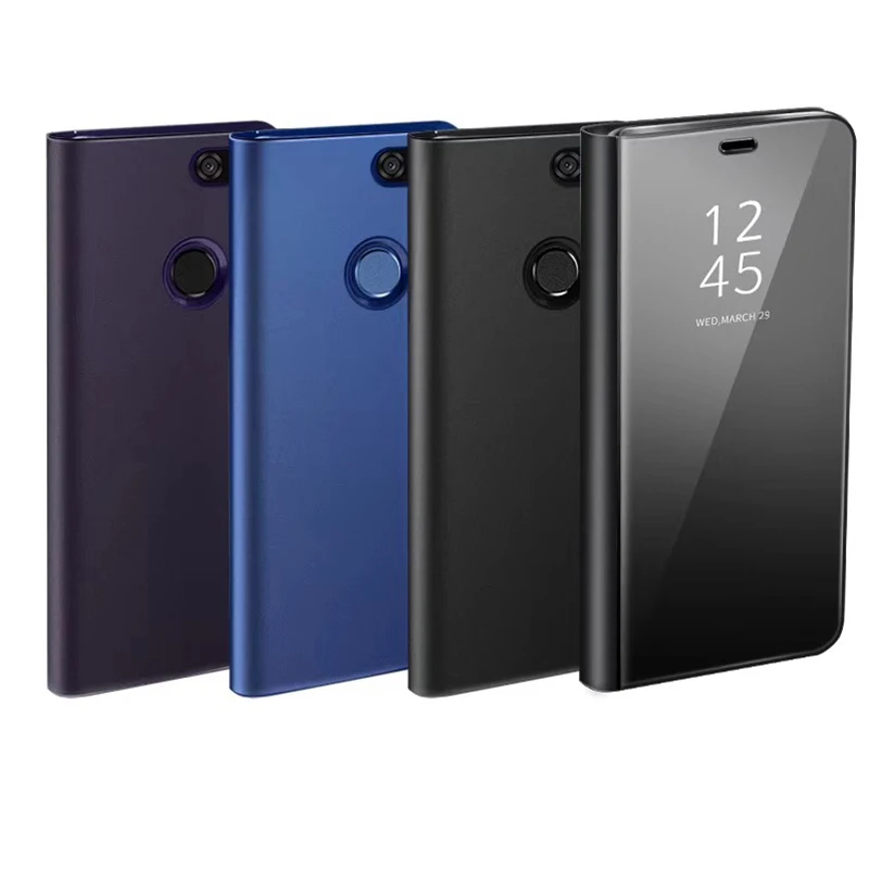 Чехол для Huawei Y7 Prime 2018 с пластиковым гальваническим покрытием зеркальный флип