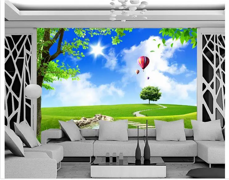 Индивидуальные 3d обои Настенная Обои ТВ Фон Стена голубое небо и белый пейзаж с