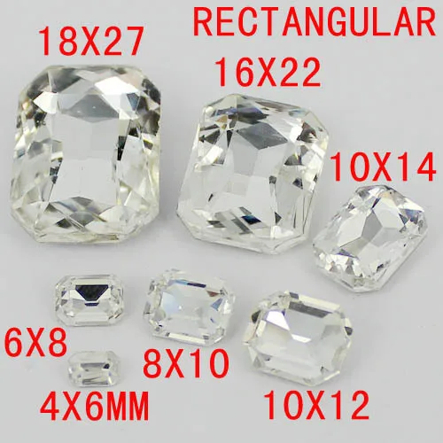 Стеклянные бусины прямоугольной формы свободная Имитация кристально чистые