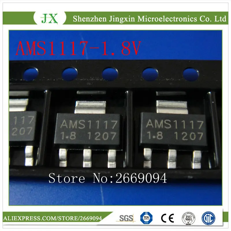 100 PCS AMS1117-1.8V SOT223 AMS1117 1 8 V 1A стабилизатор напряжения LDO SOT-223 | Электроника