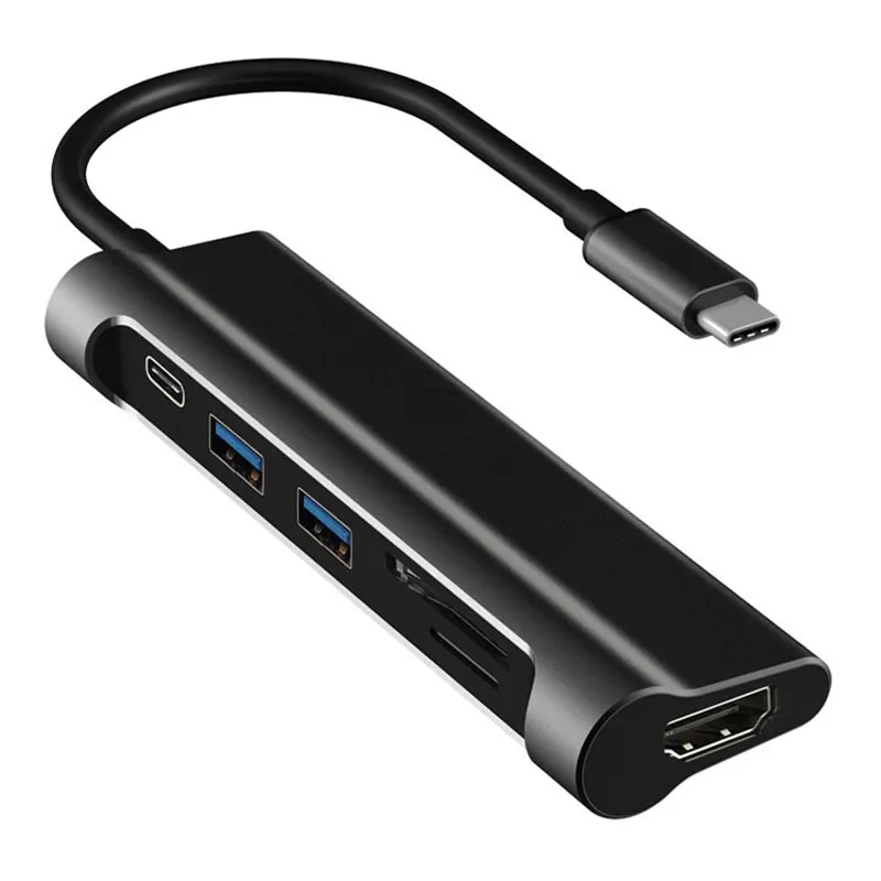 USB C концентратор type C 3,1-HDMI SD/TF кард-ридер usb type C зарядный порт 2 USB 3,0 концентратор адаптер для MacBook Pro type C концентратор
