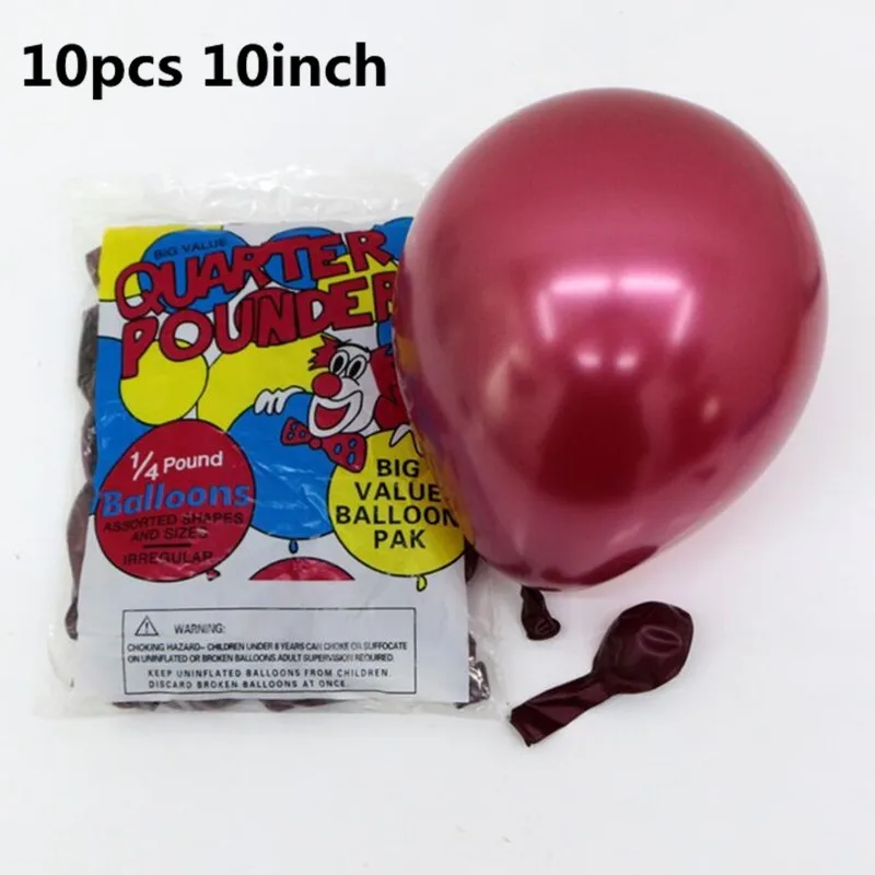 Pearl wine red 10 шт. 10-дюймовые латексные шары с двойным слоем бордового, красного, фиолетового цвета, металлические светящиеся синие шары на свадьбу, день рождения, вечеринку, декор на День святого Валентина - Цвет: Pearl wine red