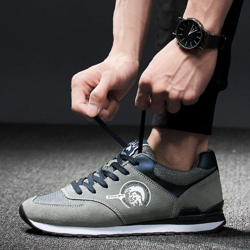 Мужские кроссовки из натуральной кожи на осень/зиму |