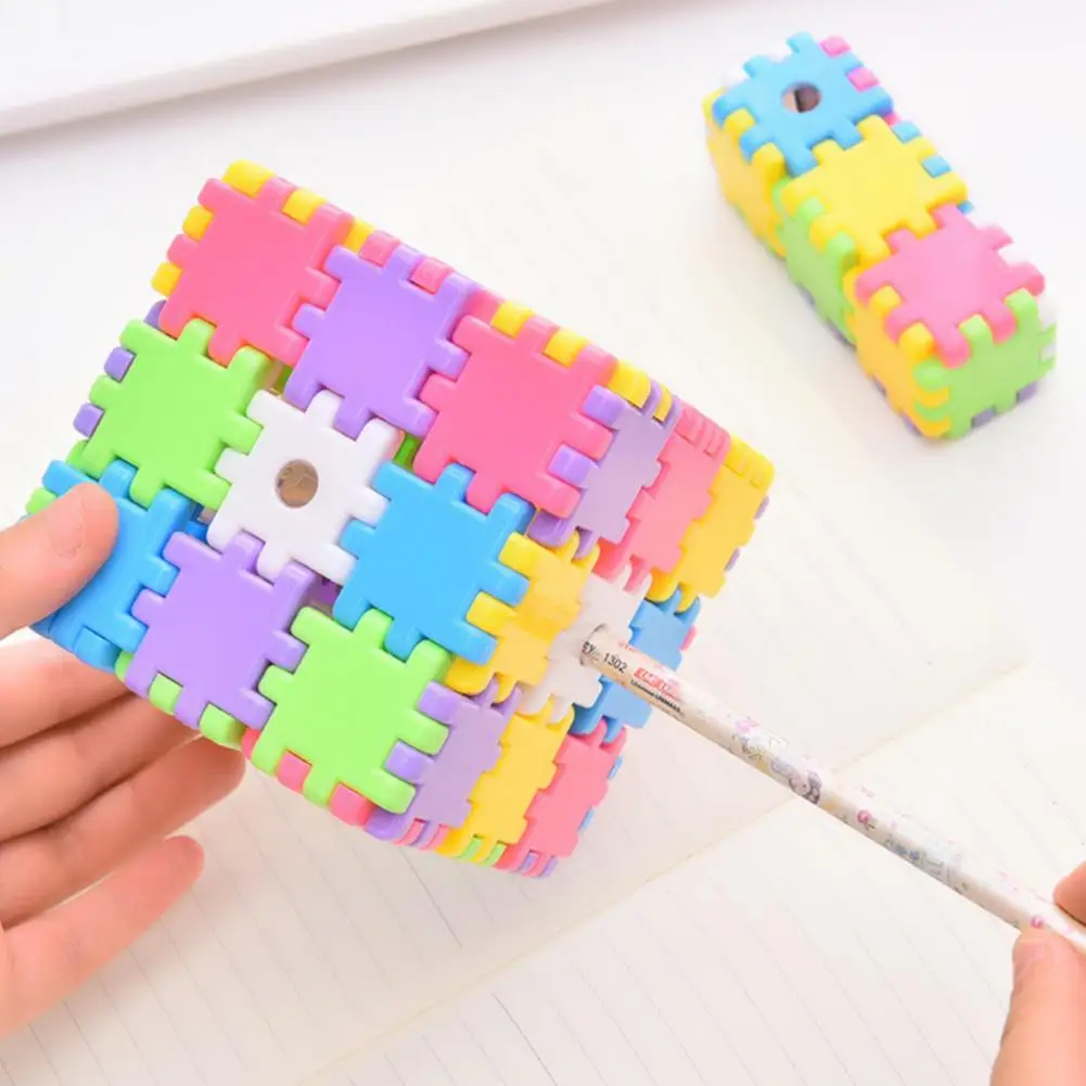 Собранная точилка для карандашей ручной инновационный милый строительный блок