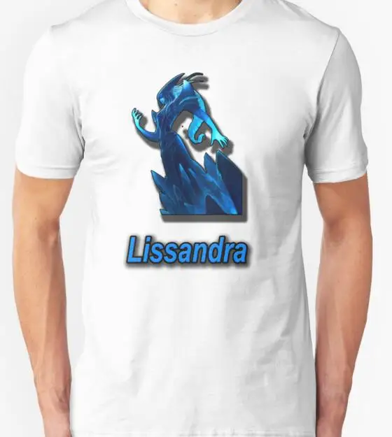 Высокое Качество 2016 новый стиль Lissandra герой cartoonT Рубашки Мужчин С Коротким