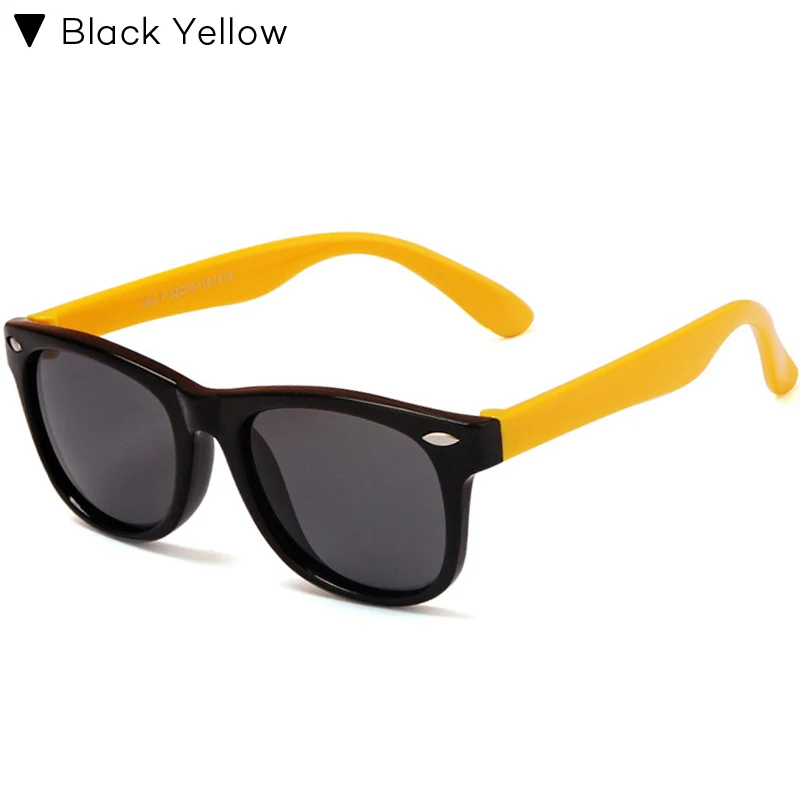 C16 Black Yellow Longkeperer Красочные Гибкие очки Детские поляризованные очки дети высокого качества HD объектив Детская безопасность Покрытие Зеркальные очки - Цвет линз: C16 Black Yellow