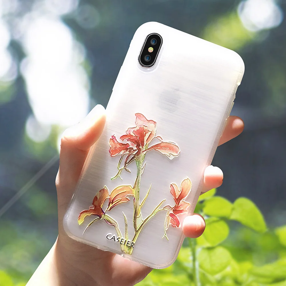 Чехол CASEIER Flower для iPhone 6 6s 7 8 Plus мягкий чехол из ТПУ 7X8 5 5S SE чехлы мобильных