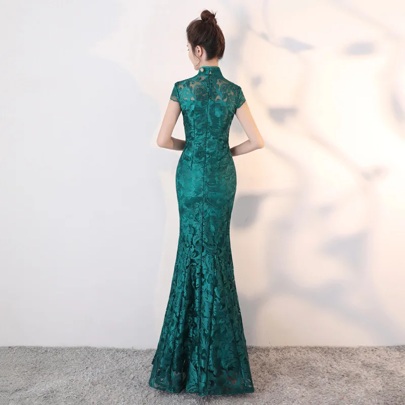 Винтажное платье в китайском стиле одежда для тостов ретро длинное свадьбы Cheongsam