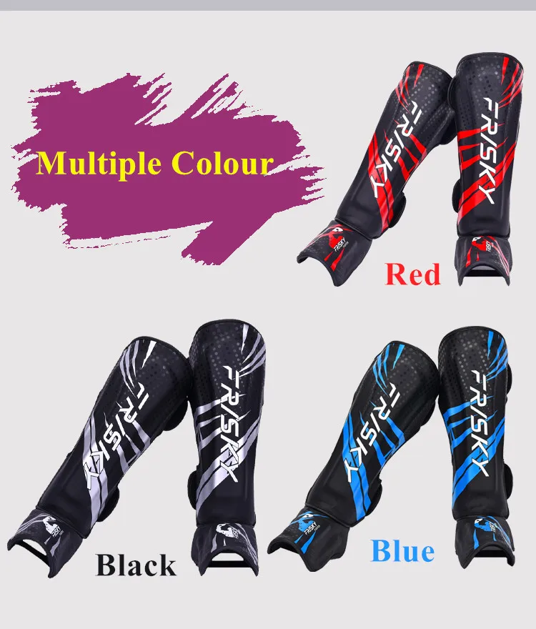 MMA Boxing Shin Guard Instep Leg Protector Pads PU Leather Thicken Kick Foot Muay Thai Sanda Training Ankle Support Leg Warmers