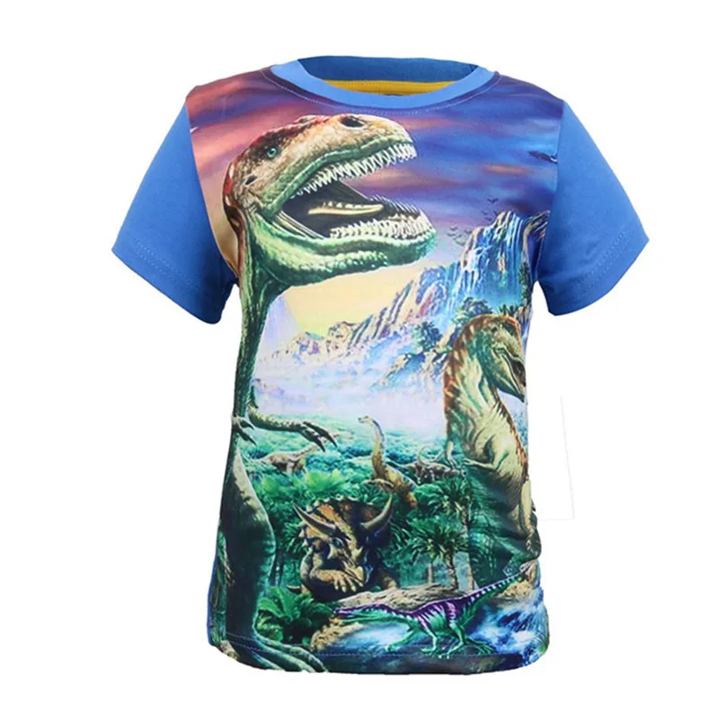 Hot Sale new Dinosaur World Children Kids 3-8 Years Short Tops Tees T Shirt Fille Summer Teenage Boys | Детская одежда и обувь