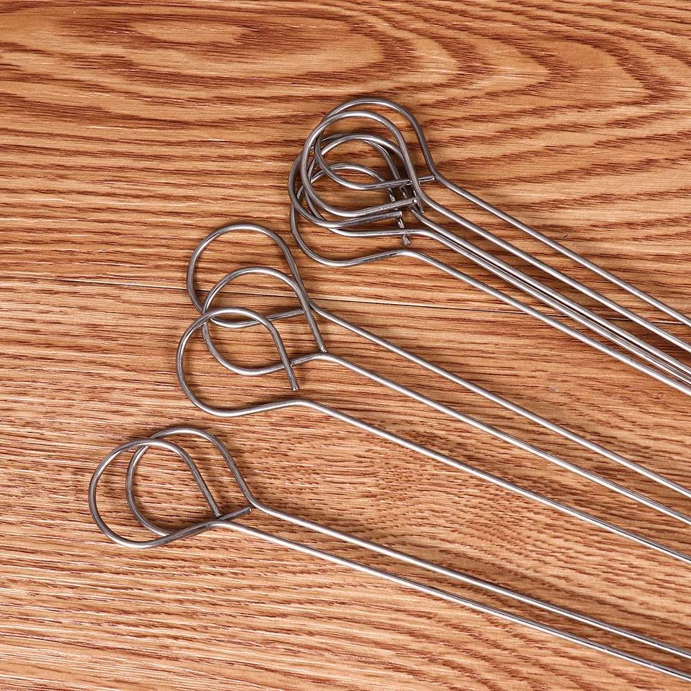 10PCS Meat Goose Durable Round Roast Skewers Stick Stainless Steel BBQ Needle Barbeque for Home&Garden Kitchen Camping Picnic