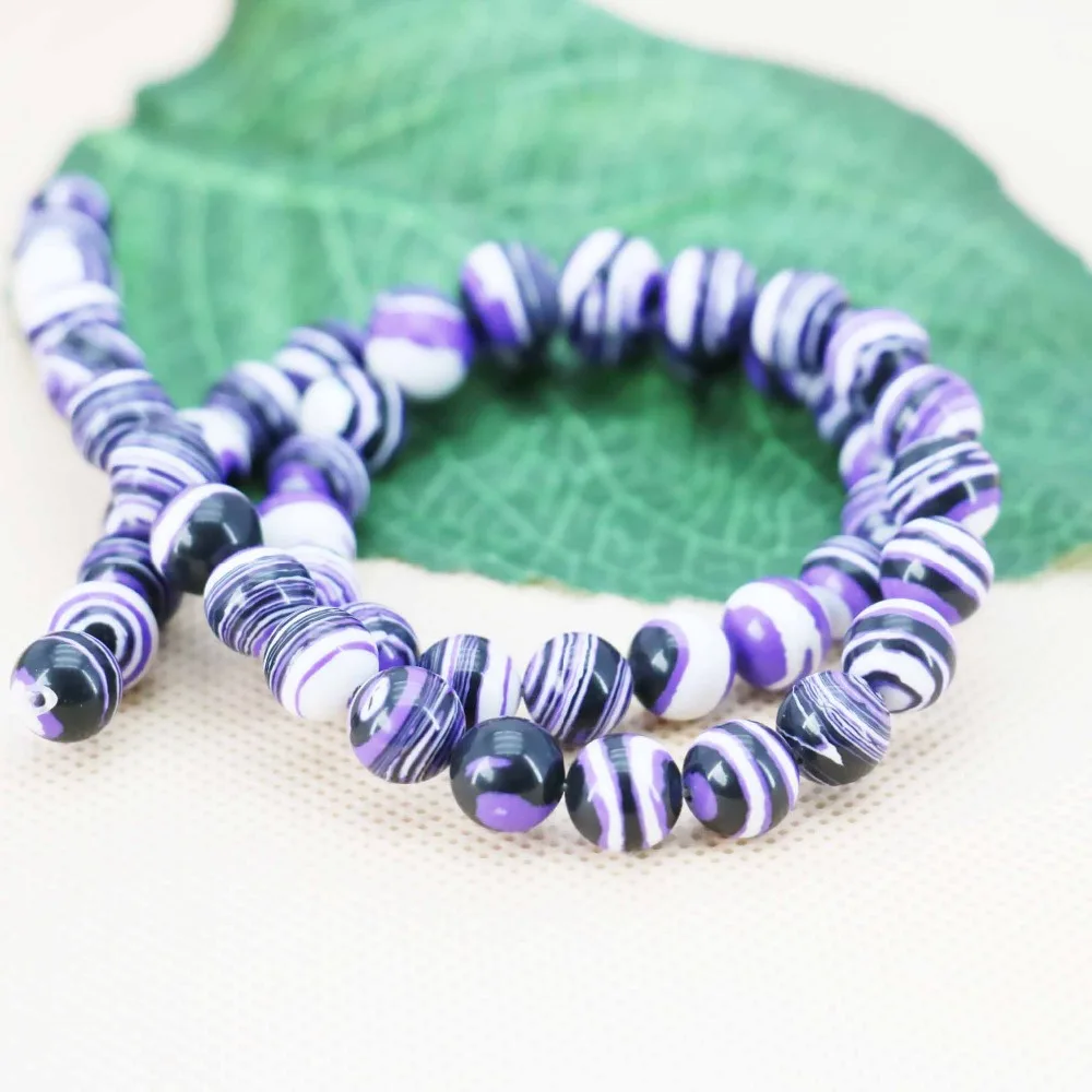 Бусины из синего турецкого камня в полоску 8 мм|stone round|natural stoneloose beads |