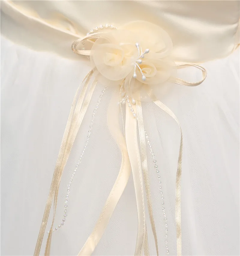 Роза Цветок Девочки Платья Для Свадьбы Pageant Пром Крещение Партия Невесты Платье