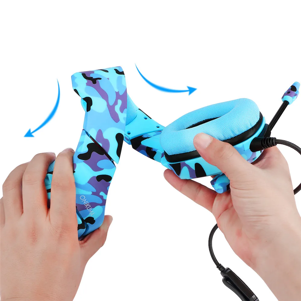 ONIKUMA K1 игровая гарнитура PS4 шлем над ухом Стерео наушники с гарнитурой с микрофоном для Xbox One ПК ноутбук планшет смартфон